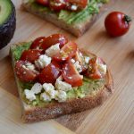 toast with avocado, tomato and feta