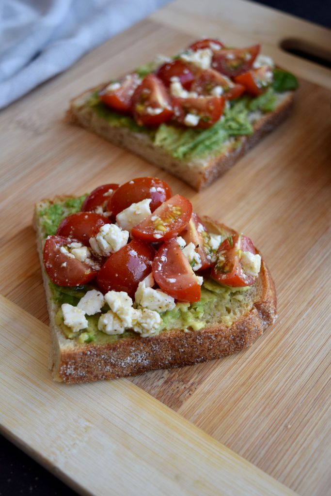 toast on wooden cutting board